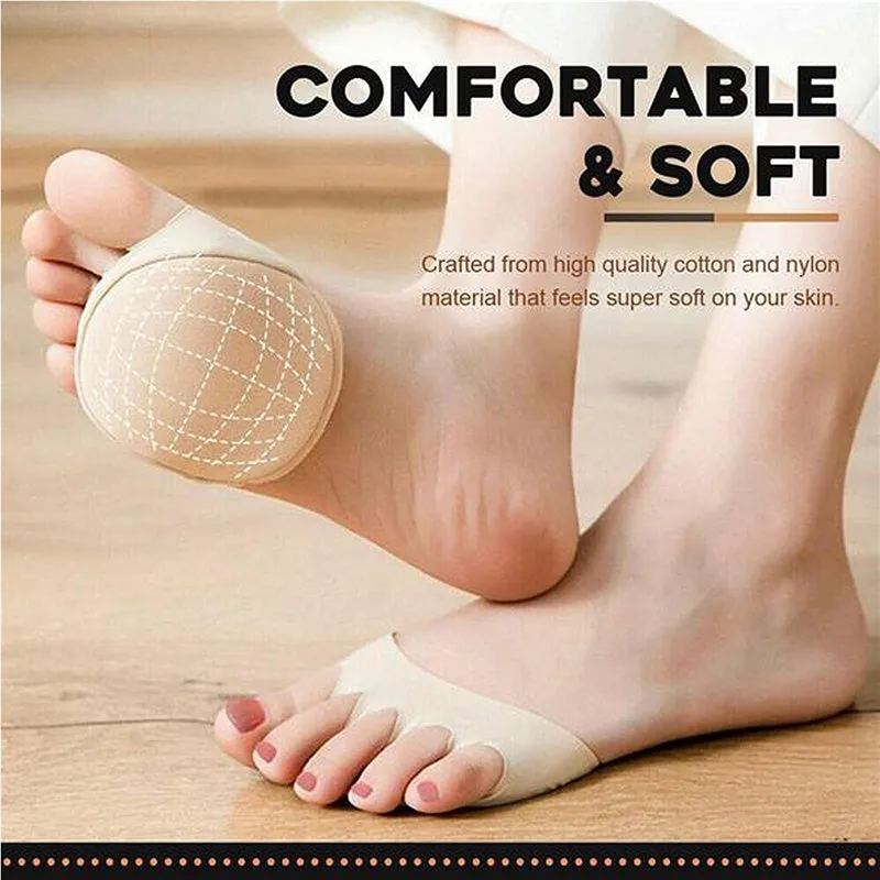 2 Pairs Fabric Forefoot Pads High Heels Invisible Socks Toe Socks Pad