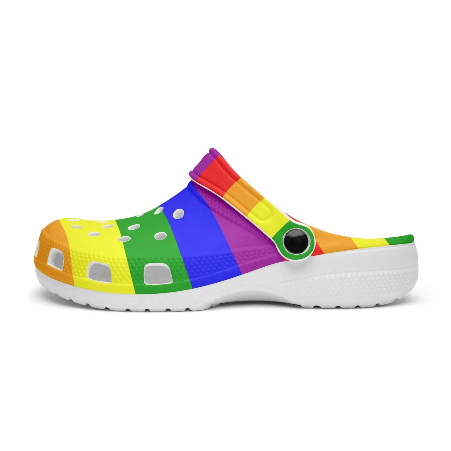 65 MCMLXV Unisex LGBT Rainbow Flag Printed Clogs