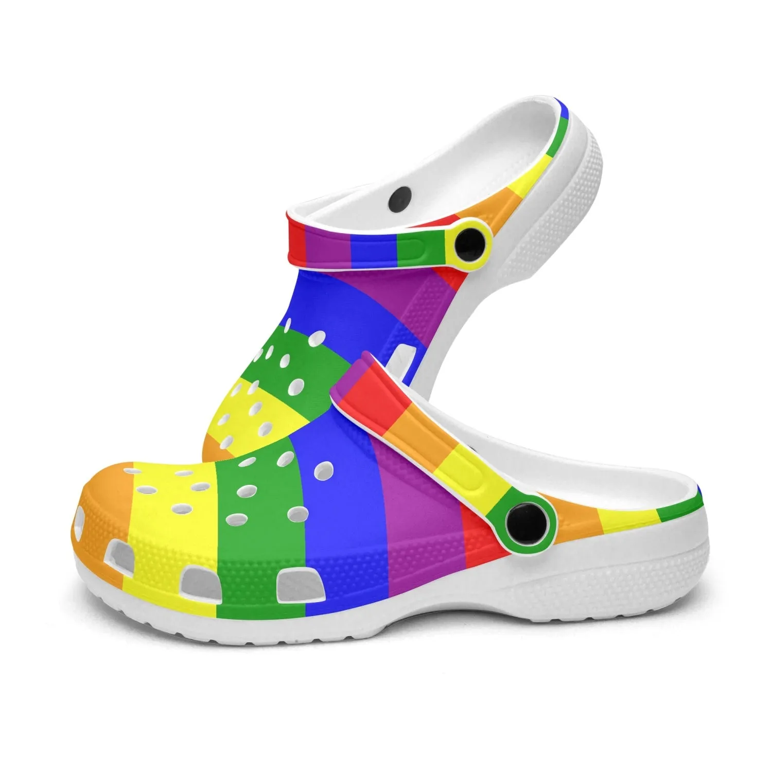 65 MCMLXV Unisex LGBT Rainbow Flag Printed Clogs