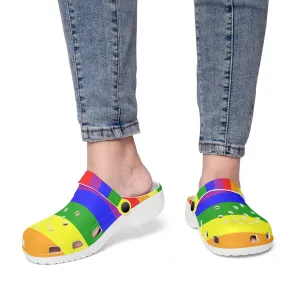 65 MCMLXV Unisex LGBT Rainbow Flag Printed Clogs