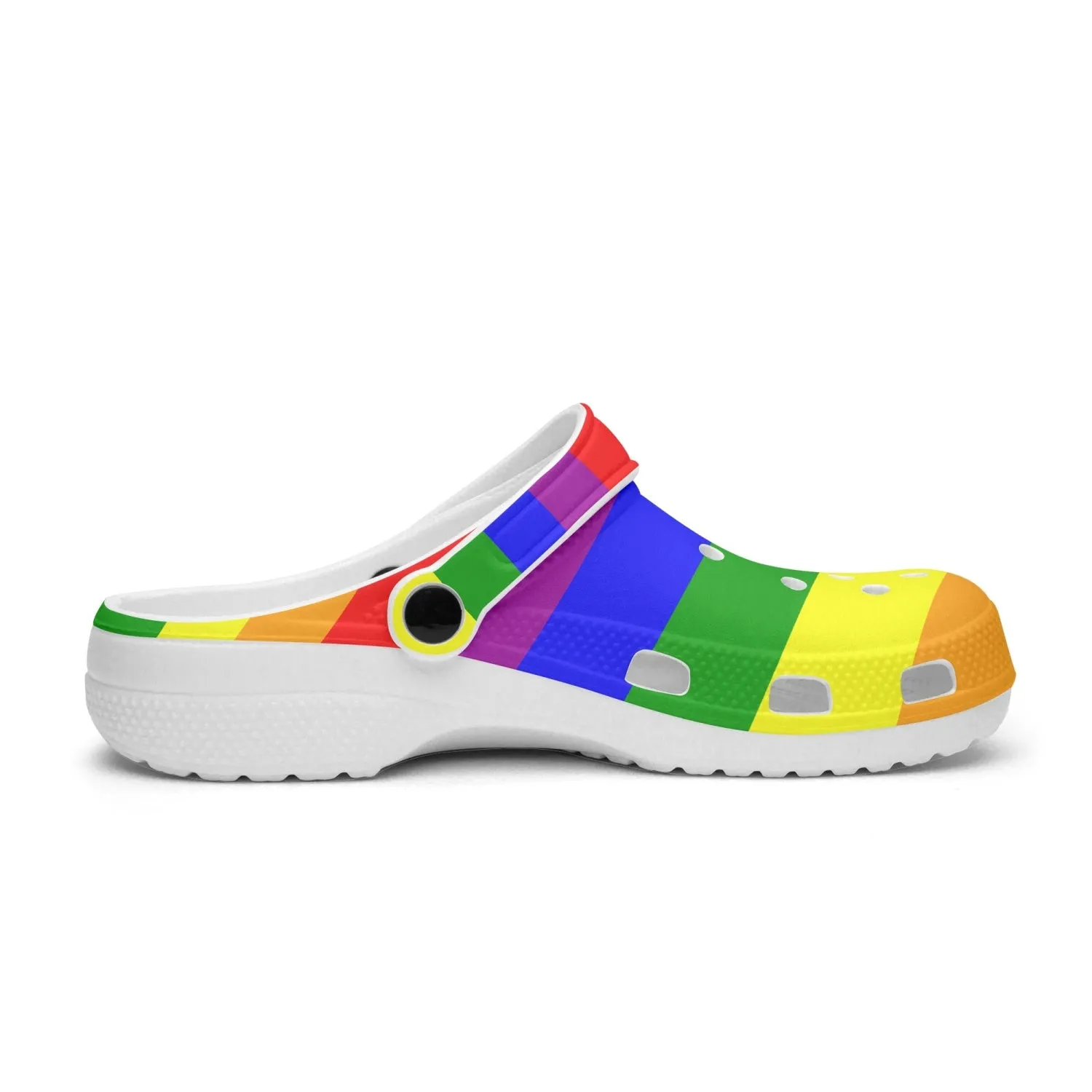 65 MCMLXV Unisex LGBT Rainbow Flag Printed Clogs