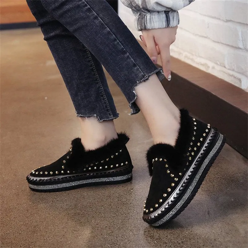 A Foot Pedal Thick-soled Casual Plus Hair Women’s Shoes Summer Autumn New Rivet Lazy Shoes Love Network Red Shoes Loose Cake
