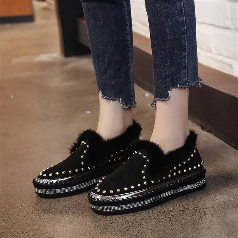 A Foot Pedal Thick-soled Casual Plus Hair Women’s Shoes Summer Autumn New Rivet Lazy Shoes Love Network Red Shoes Loose Cake