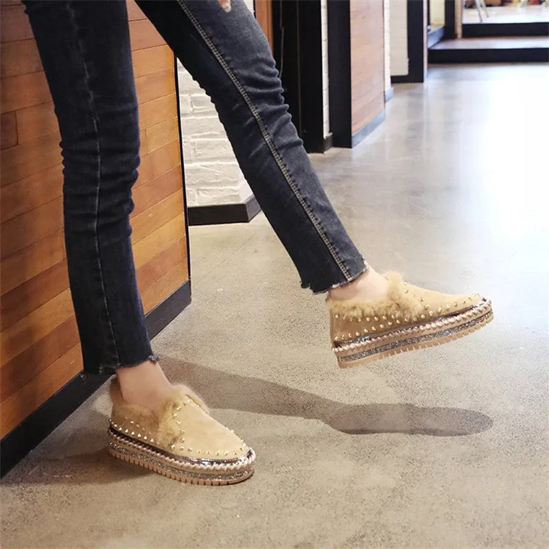 A Foot Pedal Thick-soled Casual Plus Hair Women’s Shoes Summer Autumn New Rivet Lazy Shoes Love Network Red Shoes Loose Cake