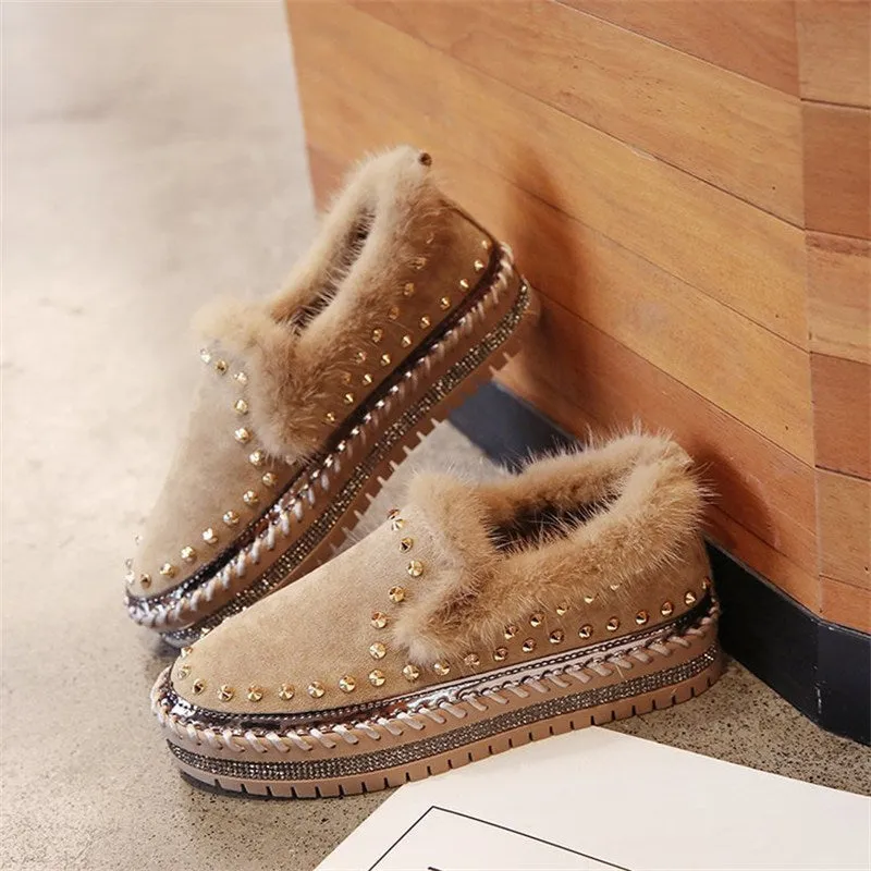 A Foot Pedal Thick-soled Casual Plus Hair Women’s Shoes Summer Autumn New Rivet Lazy Shoes Love Network Red Shoes Loose Cake