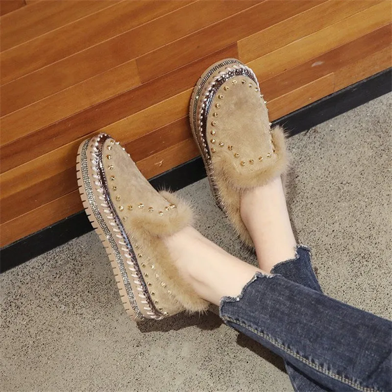 A Foot Pedal Thick-soled Casual Plus Hair Women’s Shoes Summer Autumn New Rivet Lazy Shoes Love Network Red Shoes Loose Cake