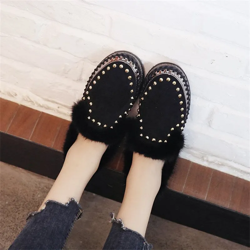 A Foot Pedal Thick-soled Casual Plus Hair Women’s Shoes Summer Autumn New Rivet Lazy Shoes Love Network Red Shoes Loose Cake