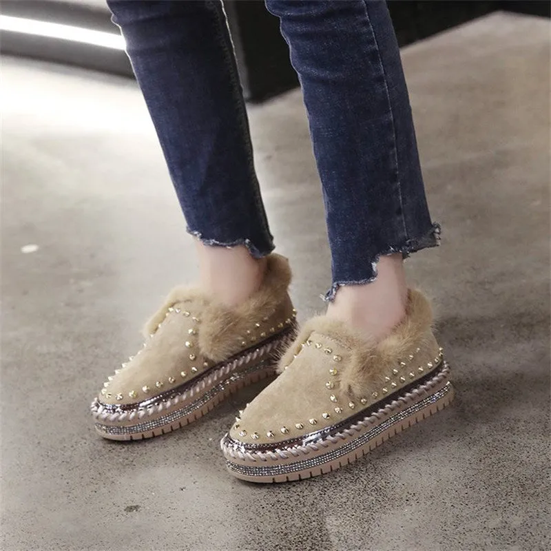 A Foot Pedal Thick-soled Casual Plus Hair Women’s Shoes Summer Autumn New Rivet Lazy Shoes Love Network Red Shoes Loose Cake