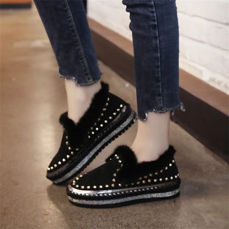 A Foot Pedal Thick-soled Casual Plus Hair Women’s Shoes Summer Autumn New Rivet Lazy Shoes Love Network Red Shoes Loose Cake