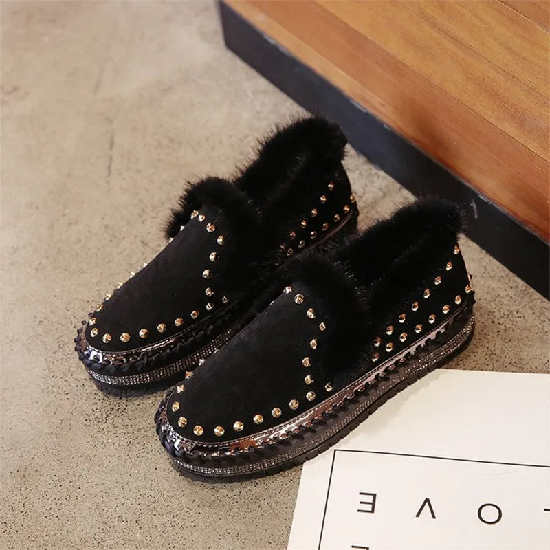 A Foot Pedal Thick-soled Casual Plus Hair Women’s Shoes Summer Autumn New Rivet Lazy Shoes Love Network Red Shoes Loose Cake
