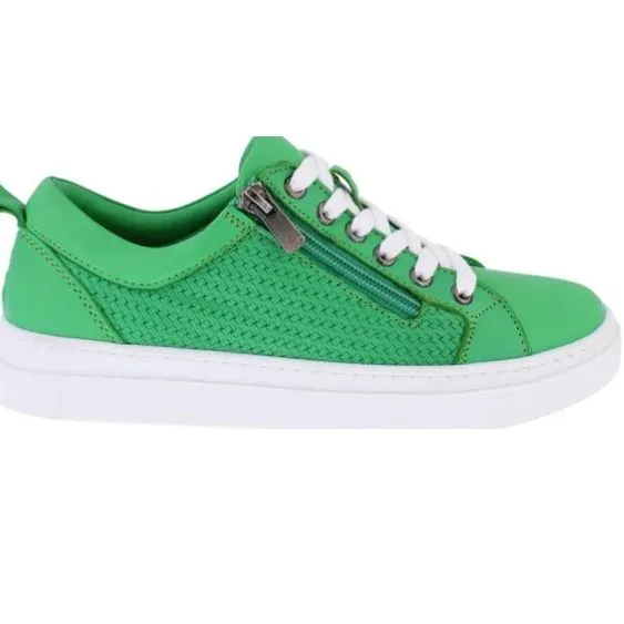 Adesso Nancy Grass Green Leather Trainer
