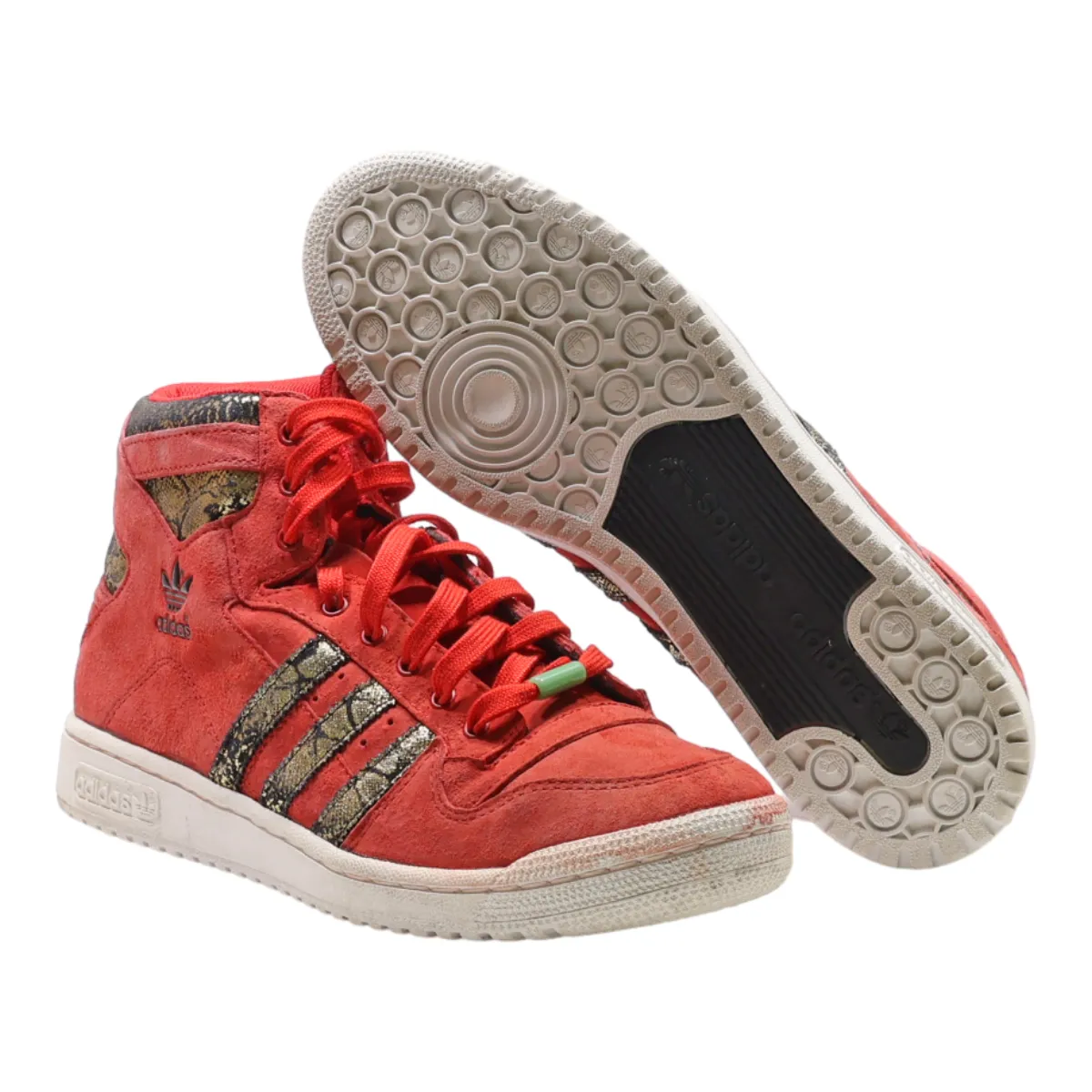 ADIDAS Decade OG Mid CHY High Top Trainers Red Suede Mens UK 9.5