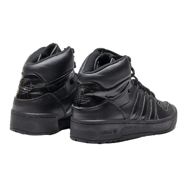ADIDAS High Top Trainers Black Leather Womens UK 4.5