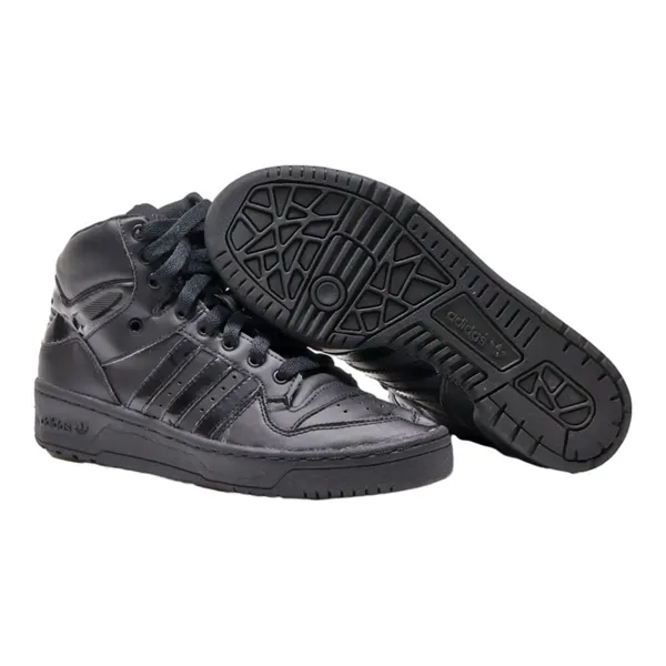 ADIDAS High Top Trainers Black Leather Womens UK 4.5