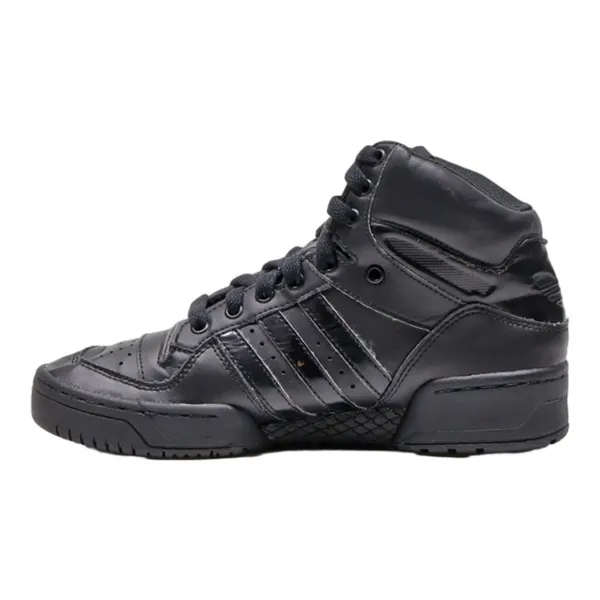 ADIDAS High Top Trainers Black Leather Womens UK 4.5