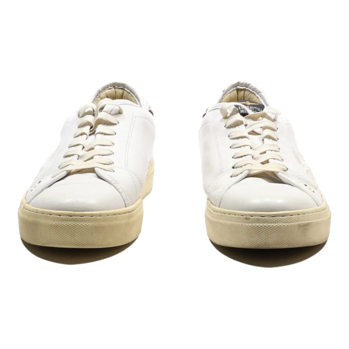 AERONAUTICA MILITARE Sneaker Trainers White Leather Mens UK 9