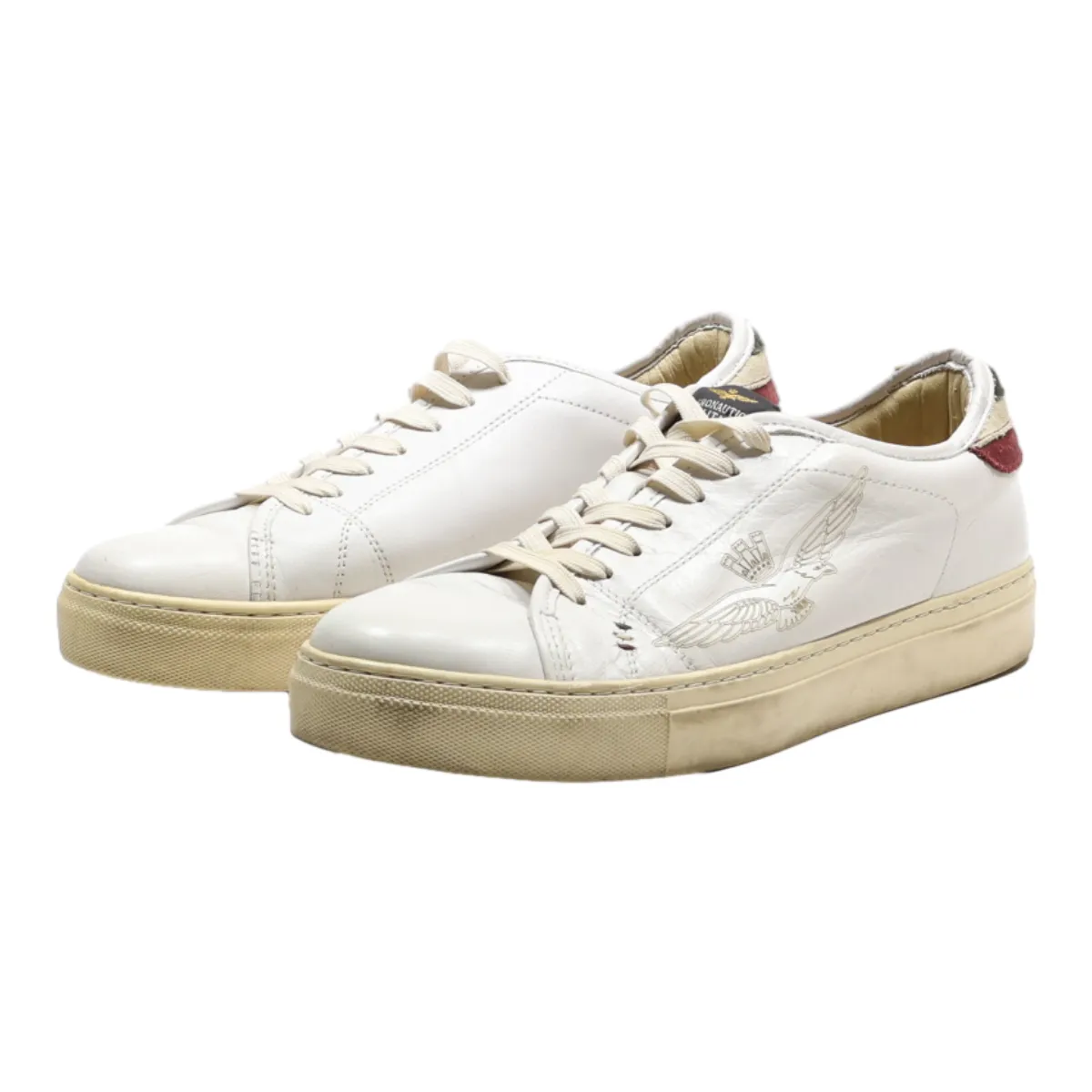 AERONAUTICA MILITARE Sneaker Trainers White Leather Mens UK 9