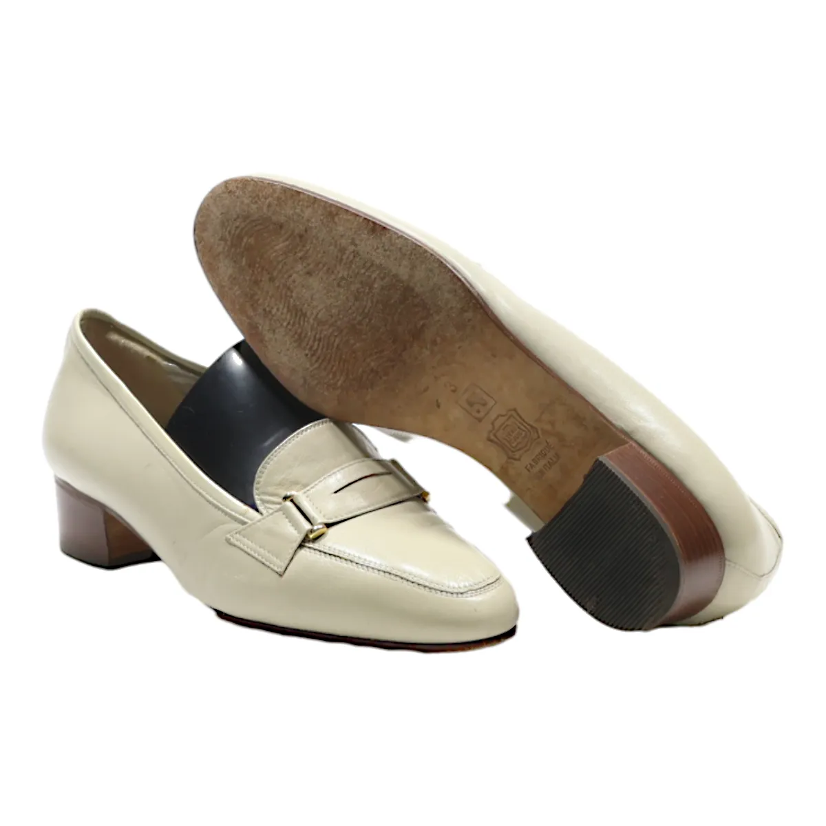 ALEXANDRIA Loafer Shoes Beige Leather Womens UK 3