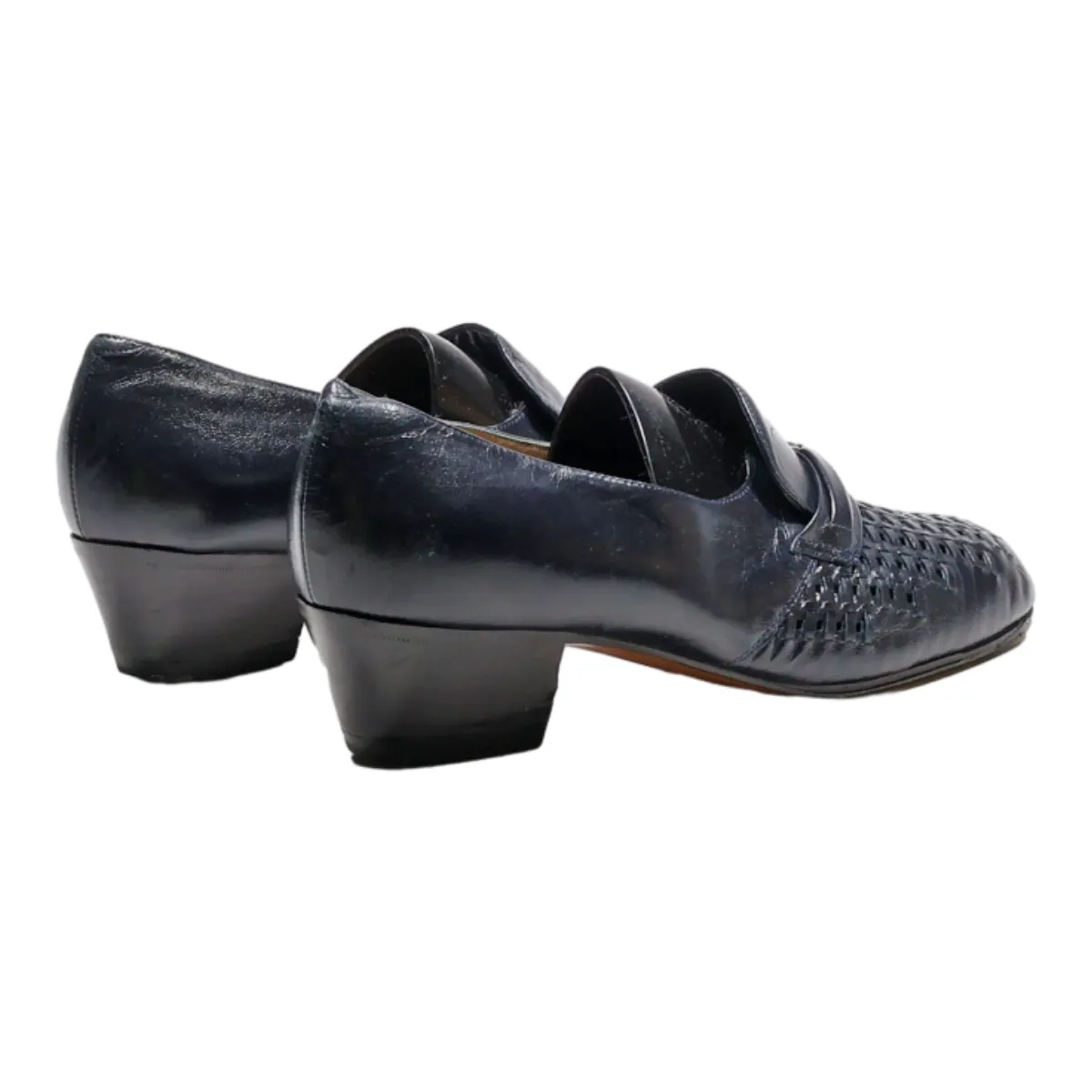 ALEXANDRIA Loafer Shoes Blue Leather Womens UK 3.5
