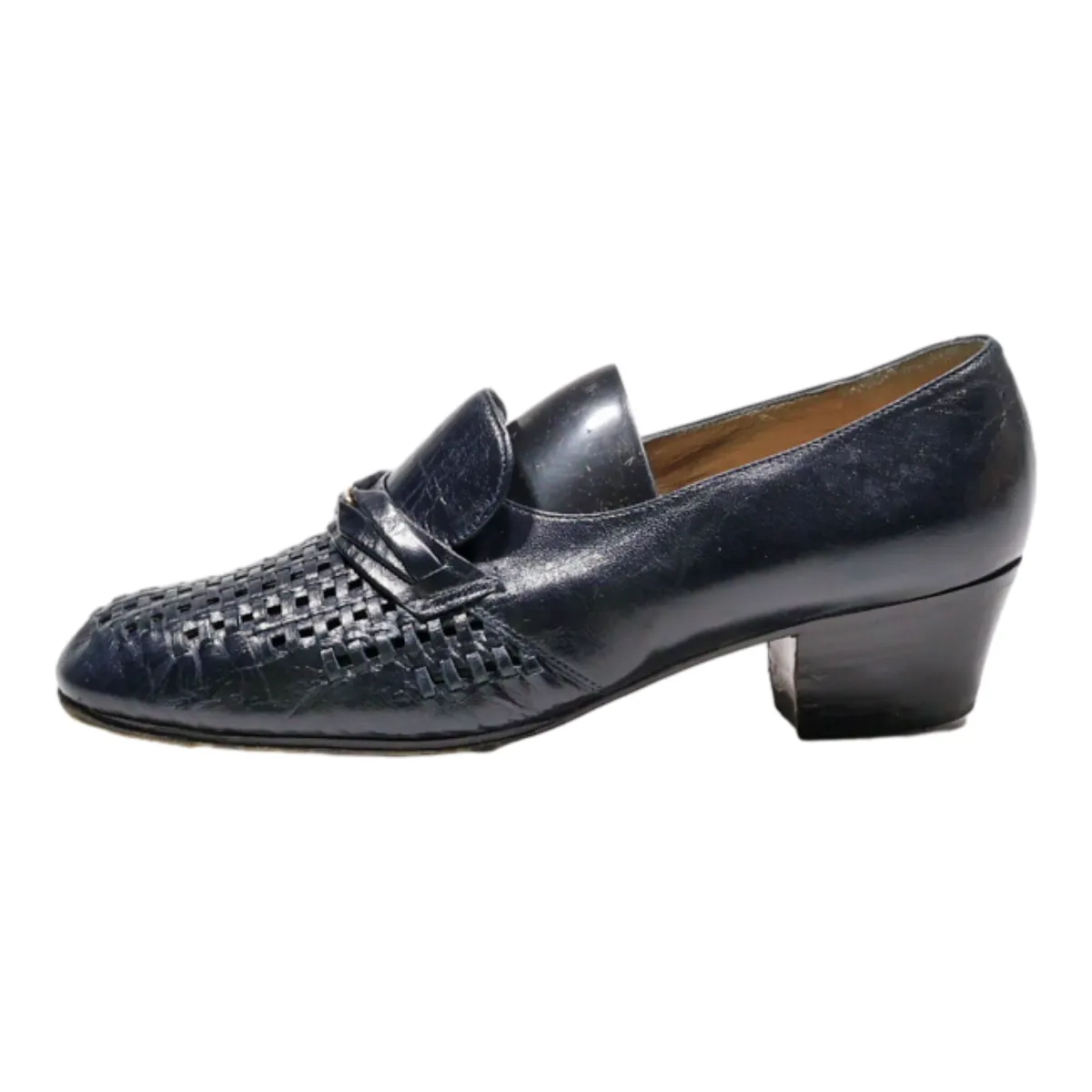 ALEXANDRIA Loafer Shoes Blue Leather Womens UK 3.5