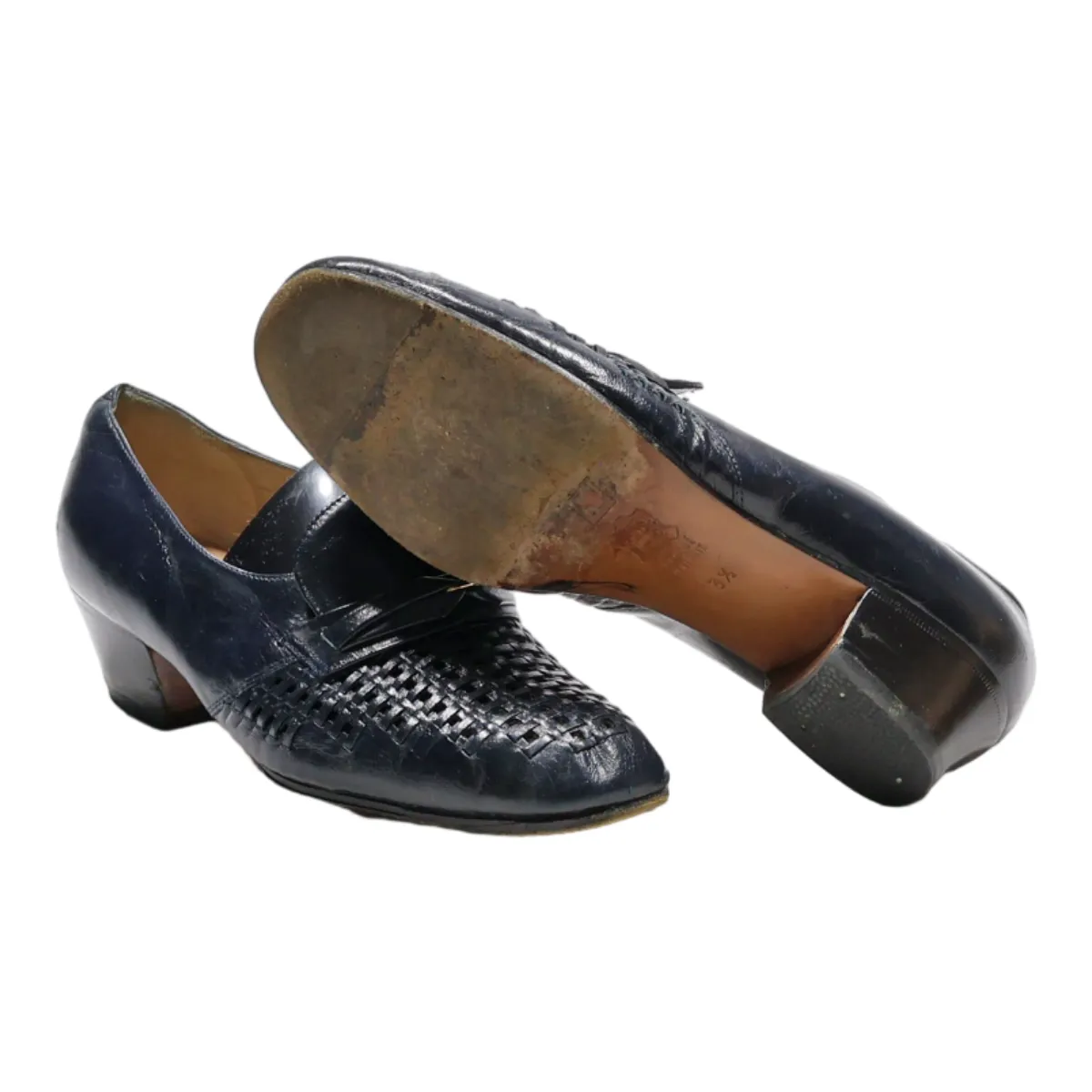 ALEXANDRIA Loafer Shoes Blue Leather Womens UK 3.5