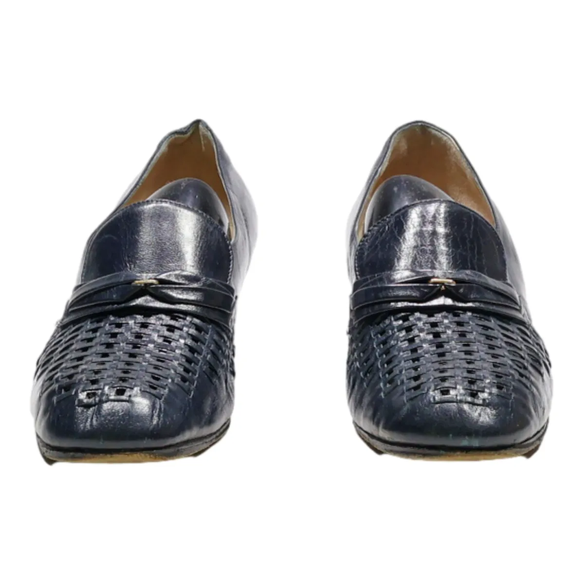 ALEXANDRIA Loafer Shoes Blue Leather Womens UK 3.5