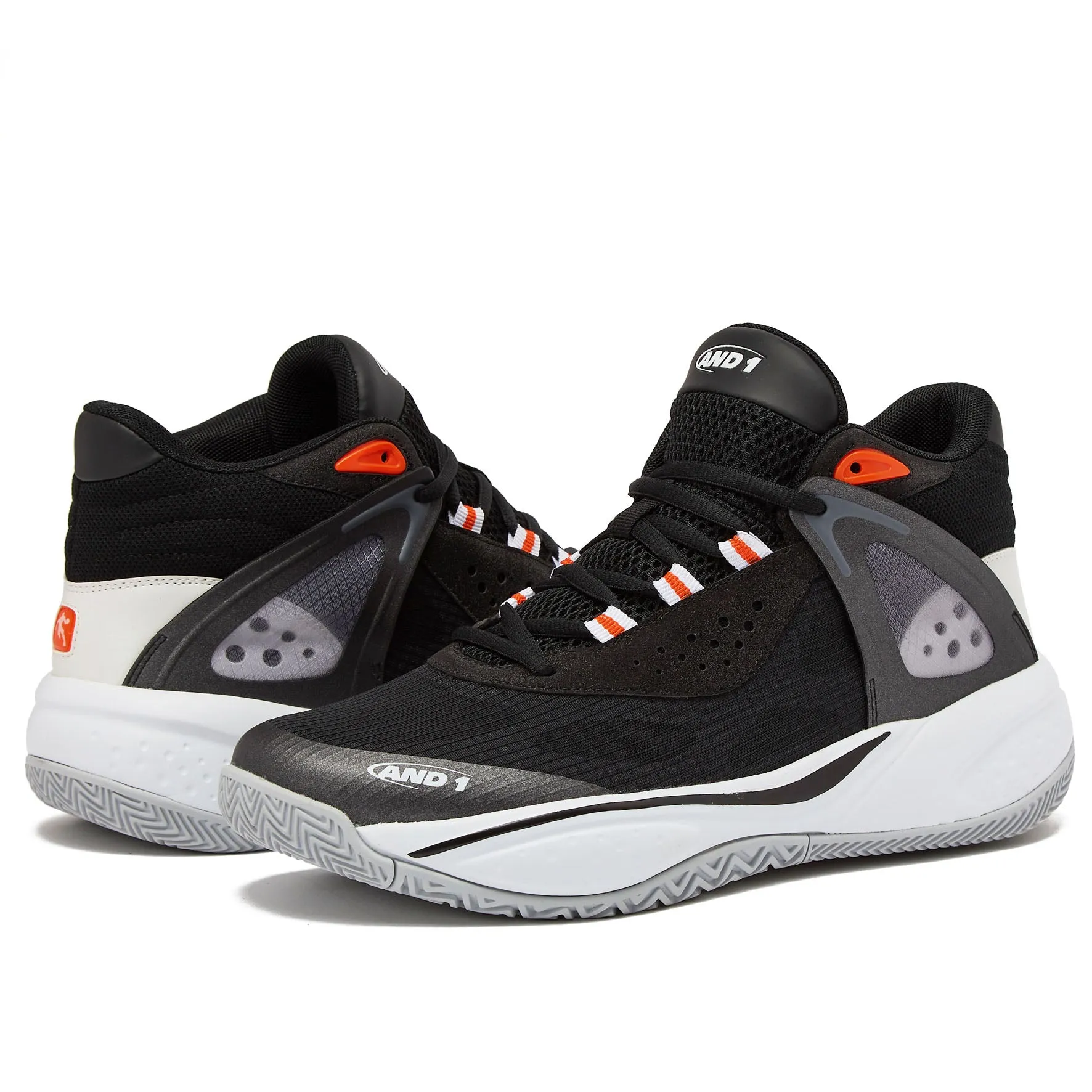 AND 1  KID'S REVEL MID SIZE 3-7 BLACK BASKETBALL SHOES