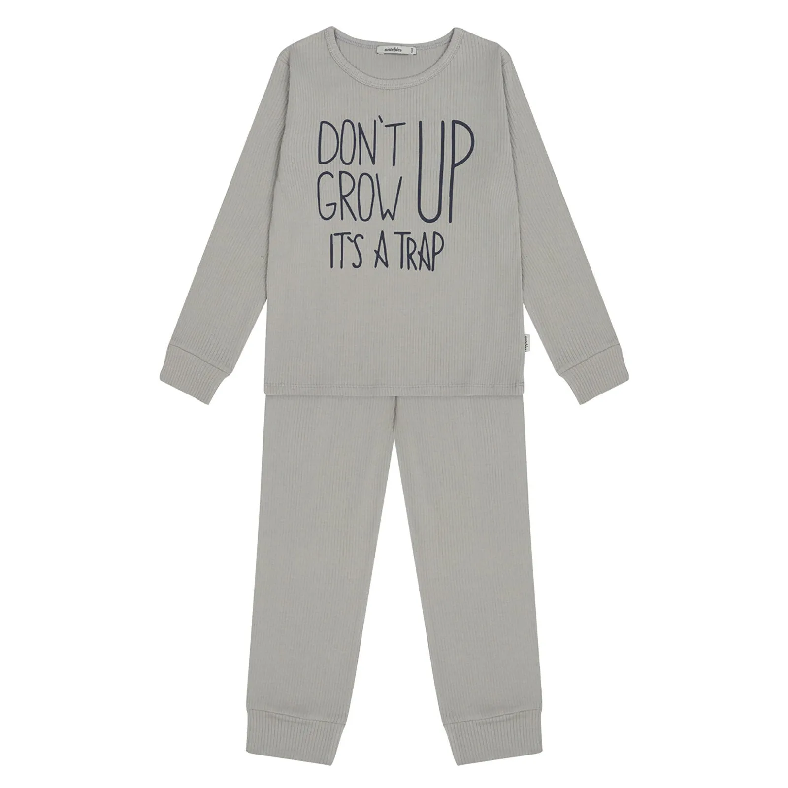 Antebies Dont Grow Up Rib Pyjama Grey