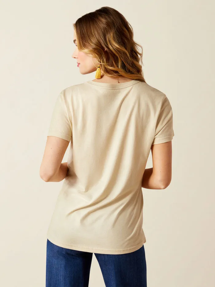 Ariat 10054039 Womens Longhorn Watercolor T-Shirt Natural