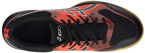 ASICS Men's Gel-Rocket 9 Black/Fiery Red Leather Indoor Court Shoes-11 UK (46.5 EU) (12 US) (1071A030)
