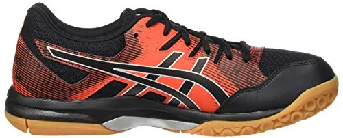 ASICS Men's Gel-Rocket 9 Black/Fiery Red Leather Indoor Court Shoes-11 UK (46.5 EU) (12 US) (1071A030)