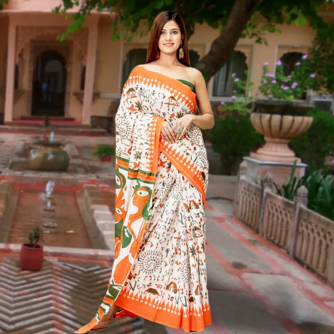 Atrangi cotton saree with blouse