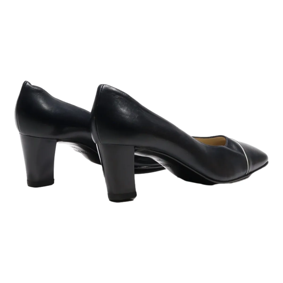 BALDININI Court Heels Black Leather Womens UK 6.5