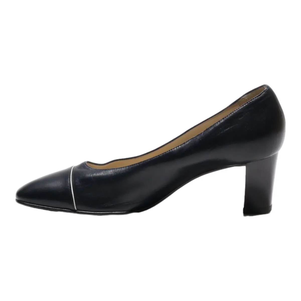 BALDININI Court Heels Black Leather Womens UK 6.5