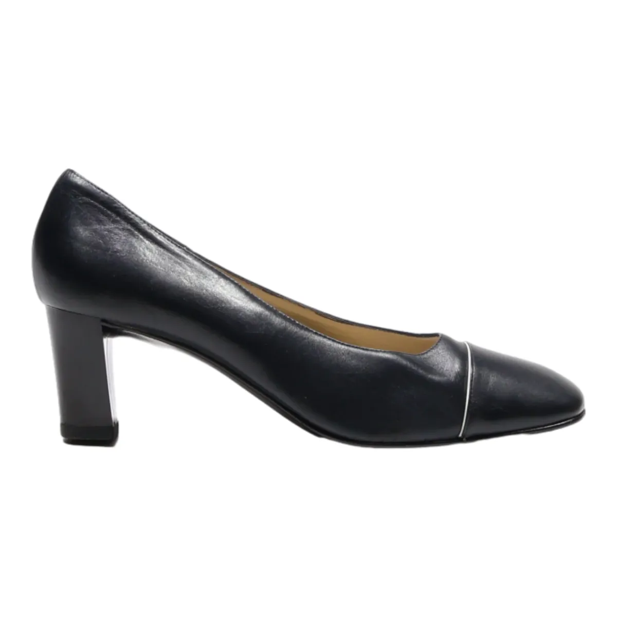 BALDININI Court Heels Black Leather Womens UK 6.5
