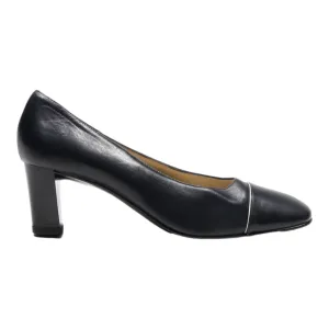 BALDININI Court Heels Black Leather Womens UK 6.5