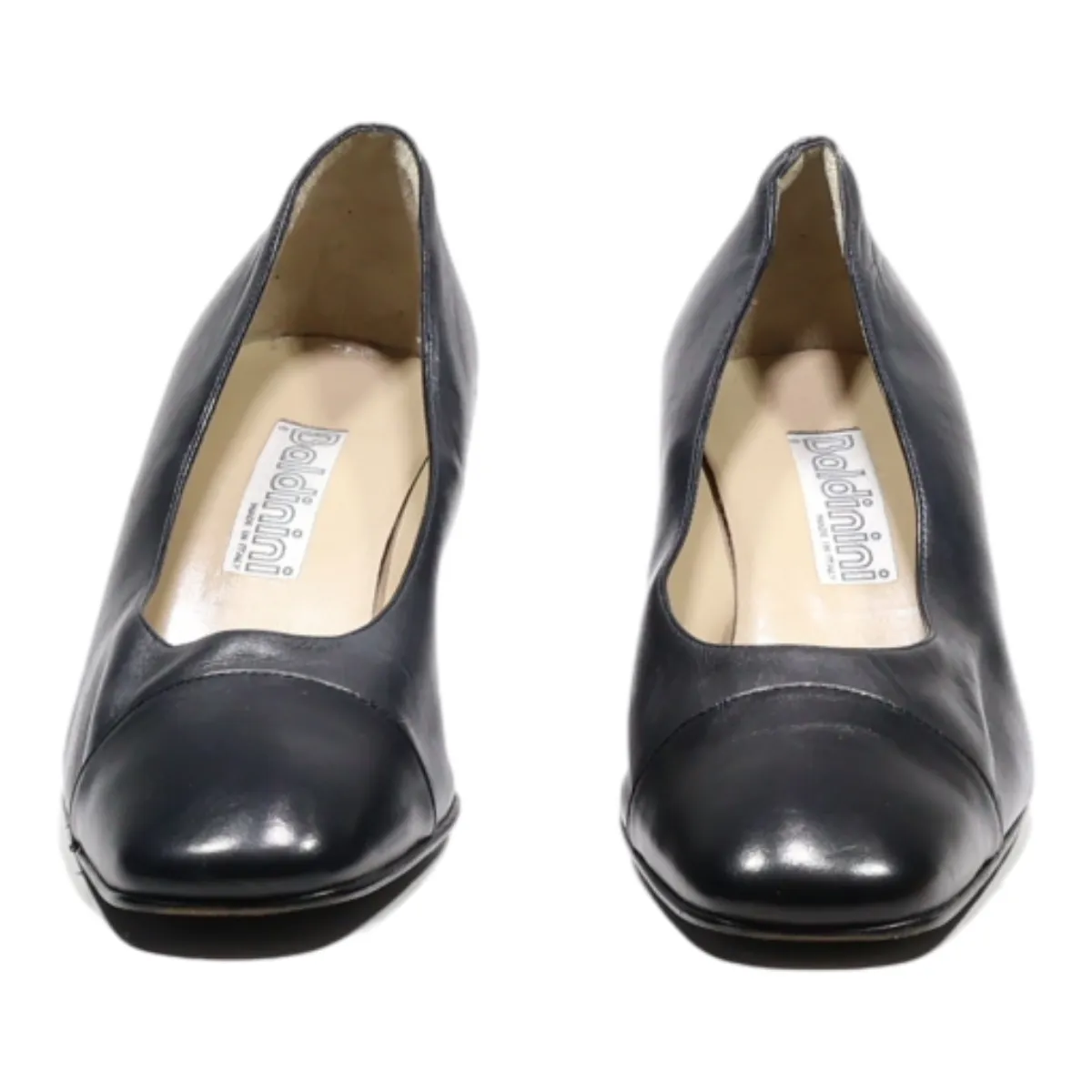 BALDININI Court Heels Black Leather Womens UK 6.5