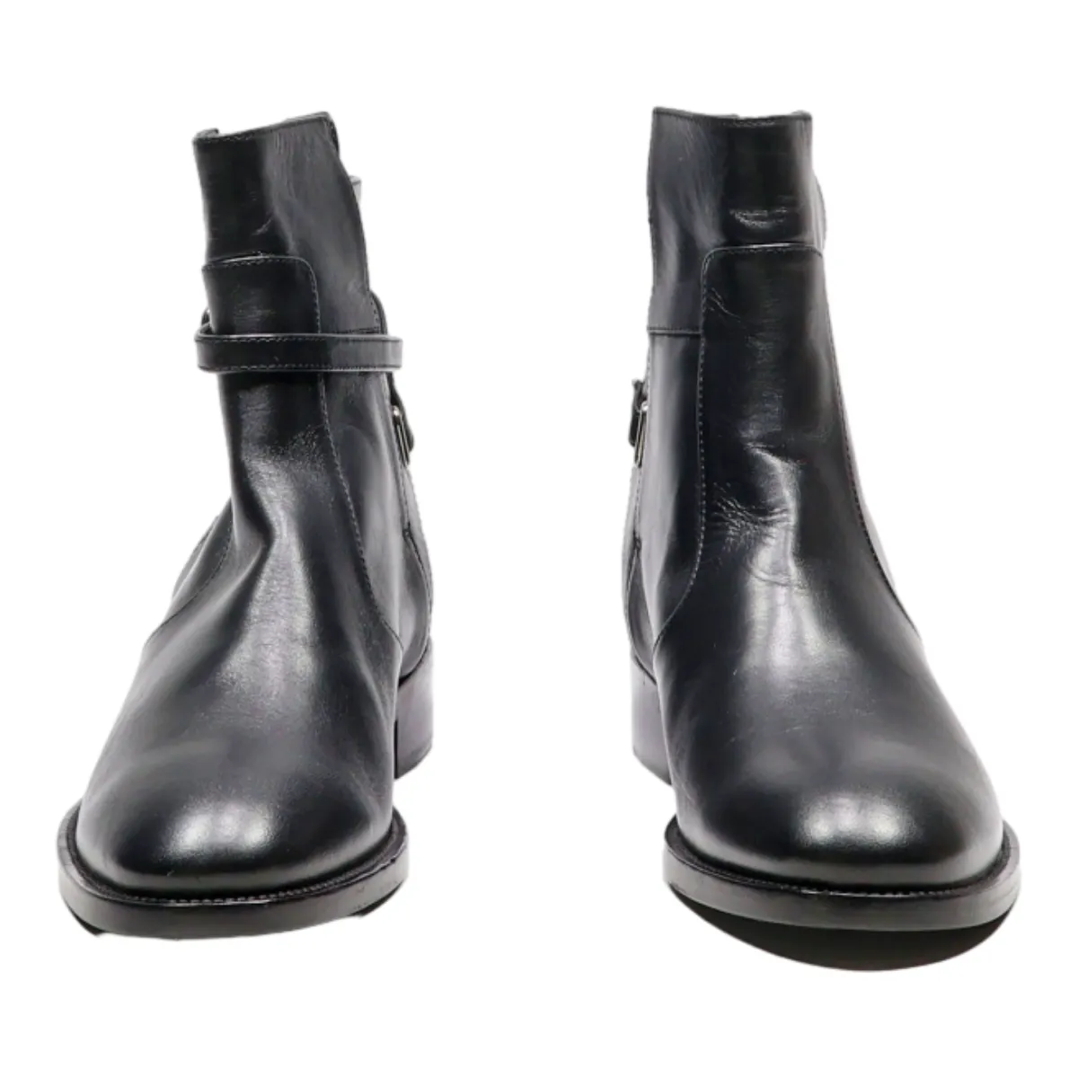 BALENCIAGA Ankle Boots Black Leather Womens UK 4