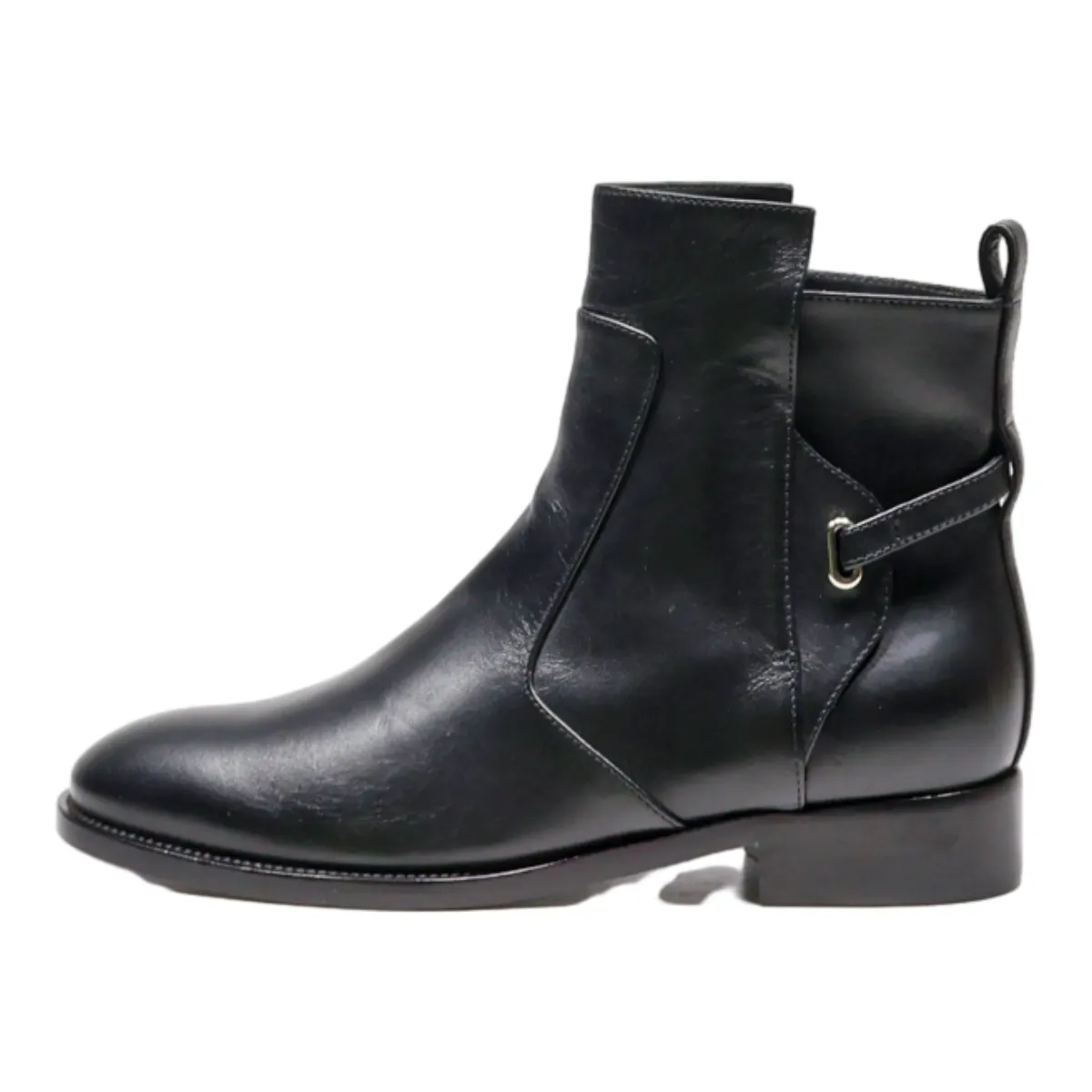 BALENCIAGA Ankle Boots Black Leather Womens UK 4