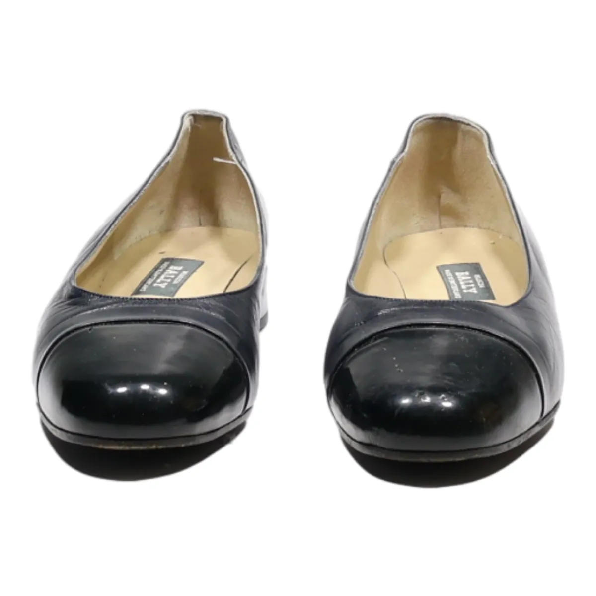 BALLY Ballet Shoes Blue Leather Womens UK 7