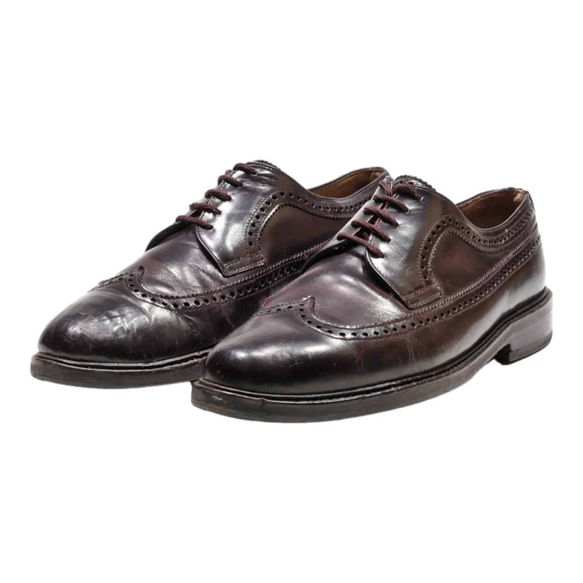 BALLY Brogue Shoes Purple Leather Mens UK 6.5