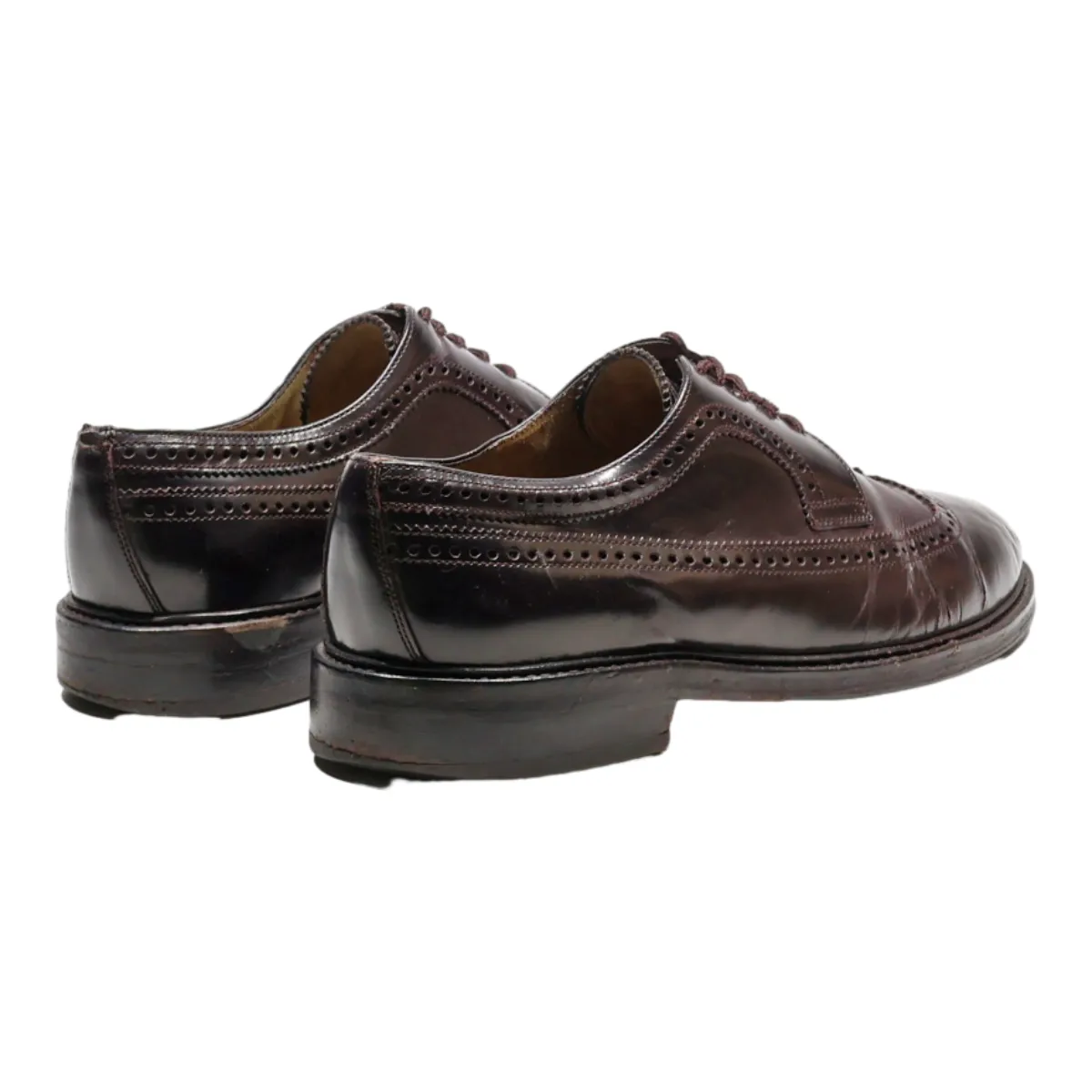 BALLY Brogue Shoes Purple Leather Mens UK 6.5