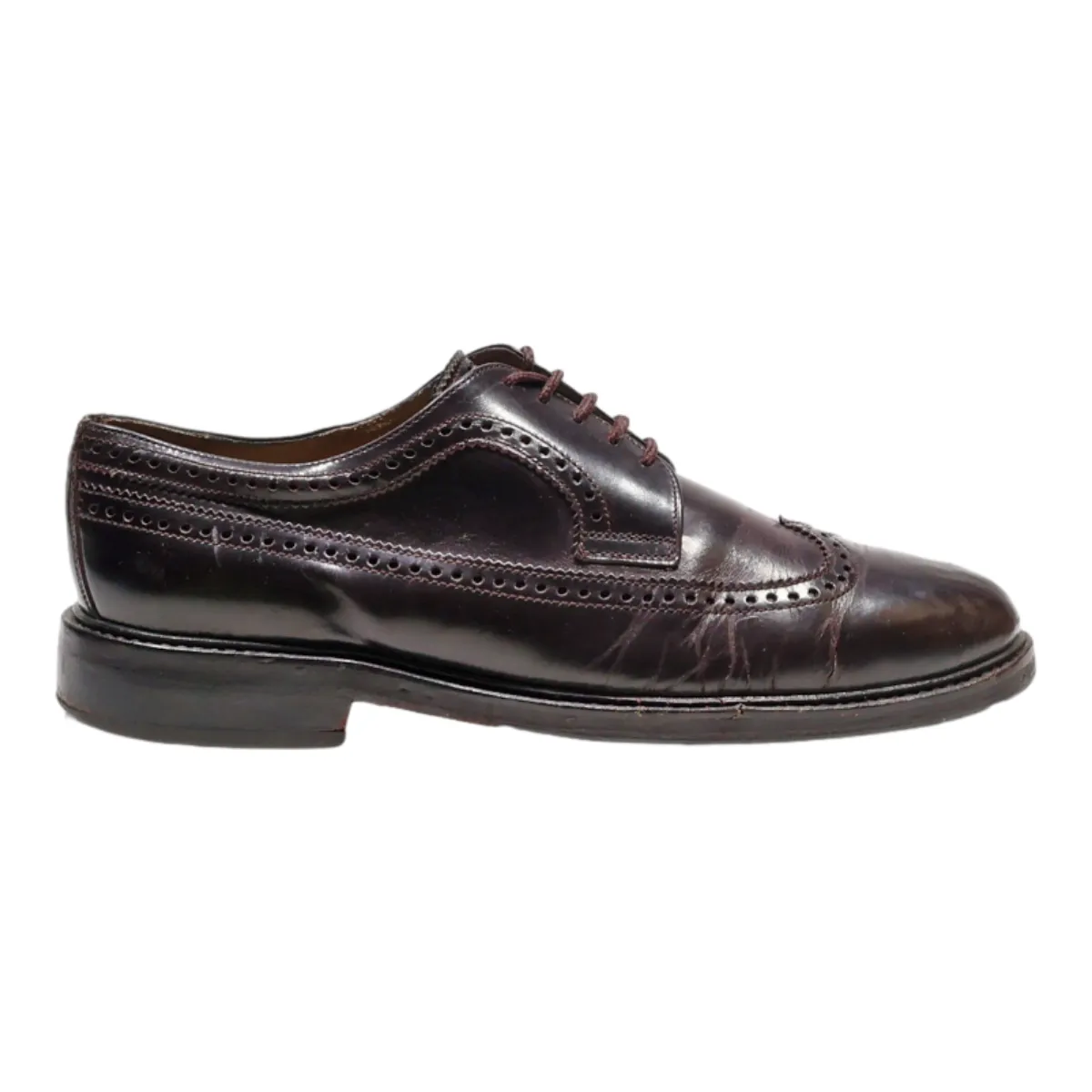 BALLY Brogue Shoes Purple Leather Mens UK 6.5