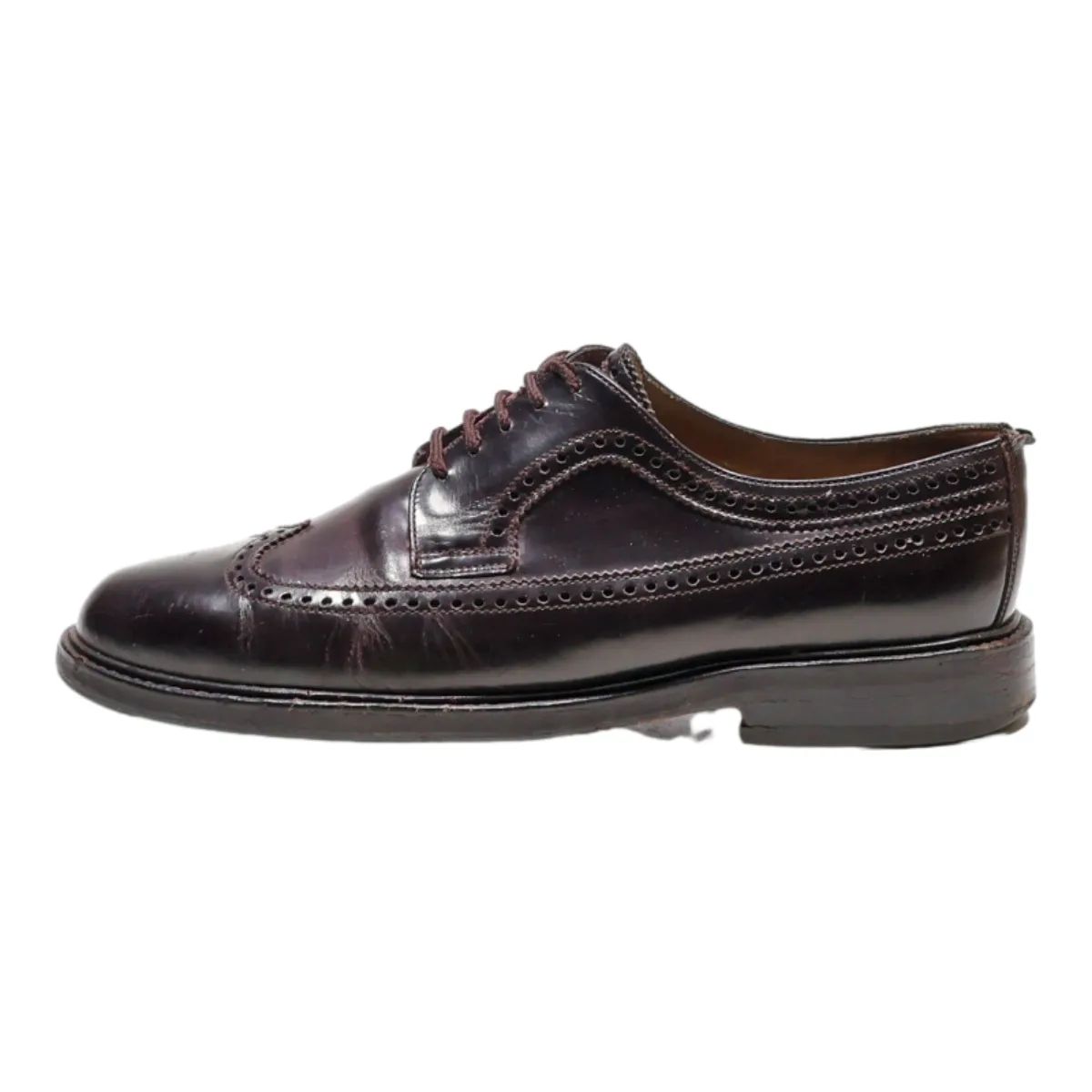 BALLY Brogue Shoes Purple Leather Mens UK 6.5