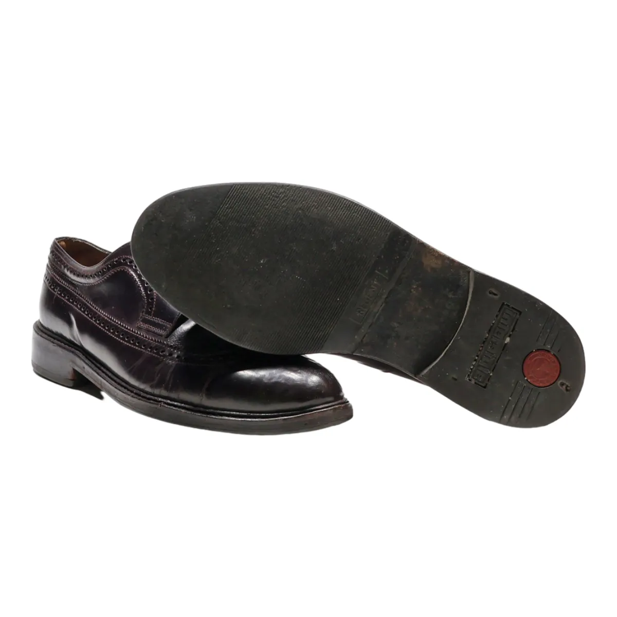 BALLY Brogue Shoes Purple Leather Mens UK 6.5
