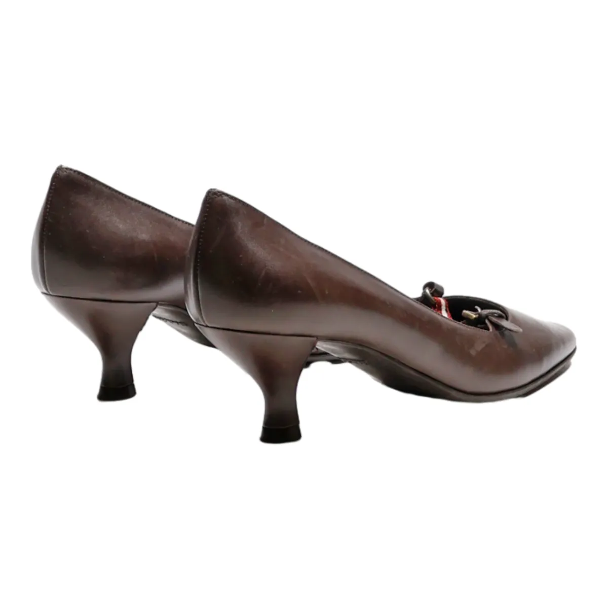 BALLY Court Heels Brown Synthetic Womens UK 1.5