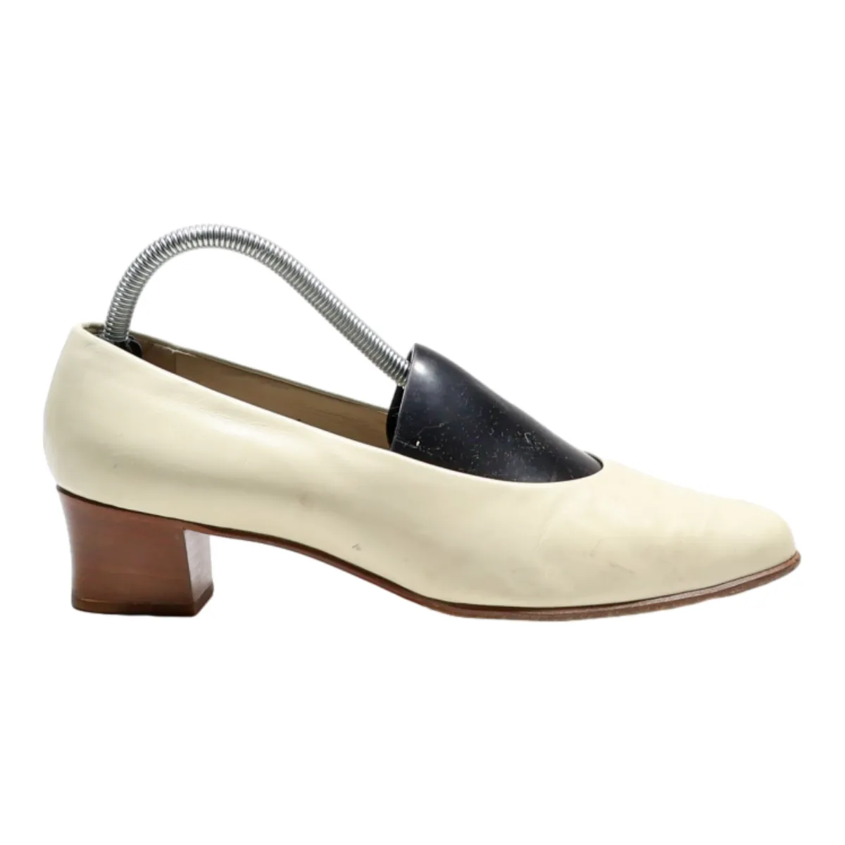BALLY Court Heels Cream Synthetic Womens UK 7.5