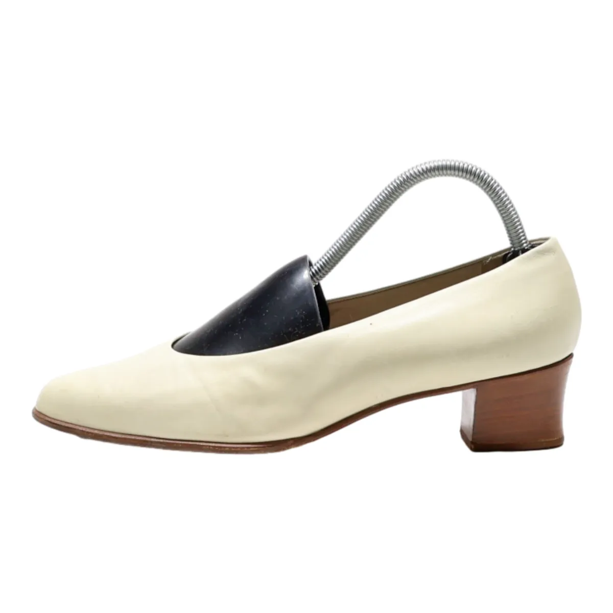 BALLY Court Heels Cream Synthetic Womens UK 7.5