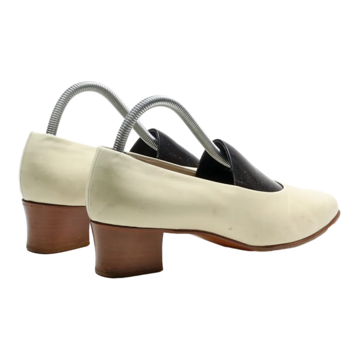 BALLY Court Heels Cream Synthetic Womens UK 7.5