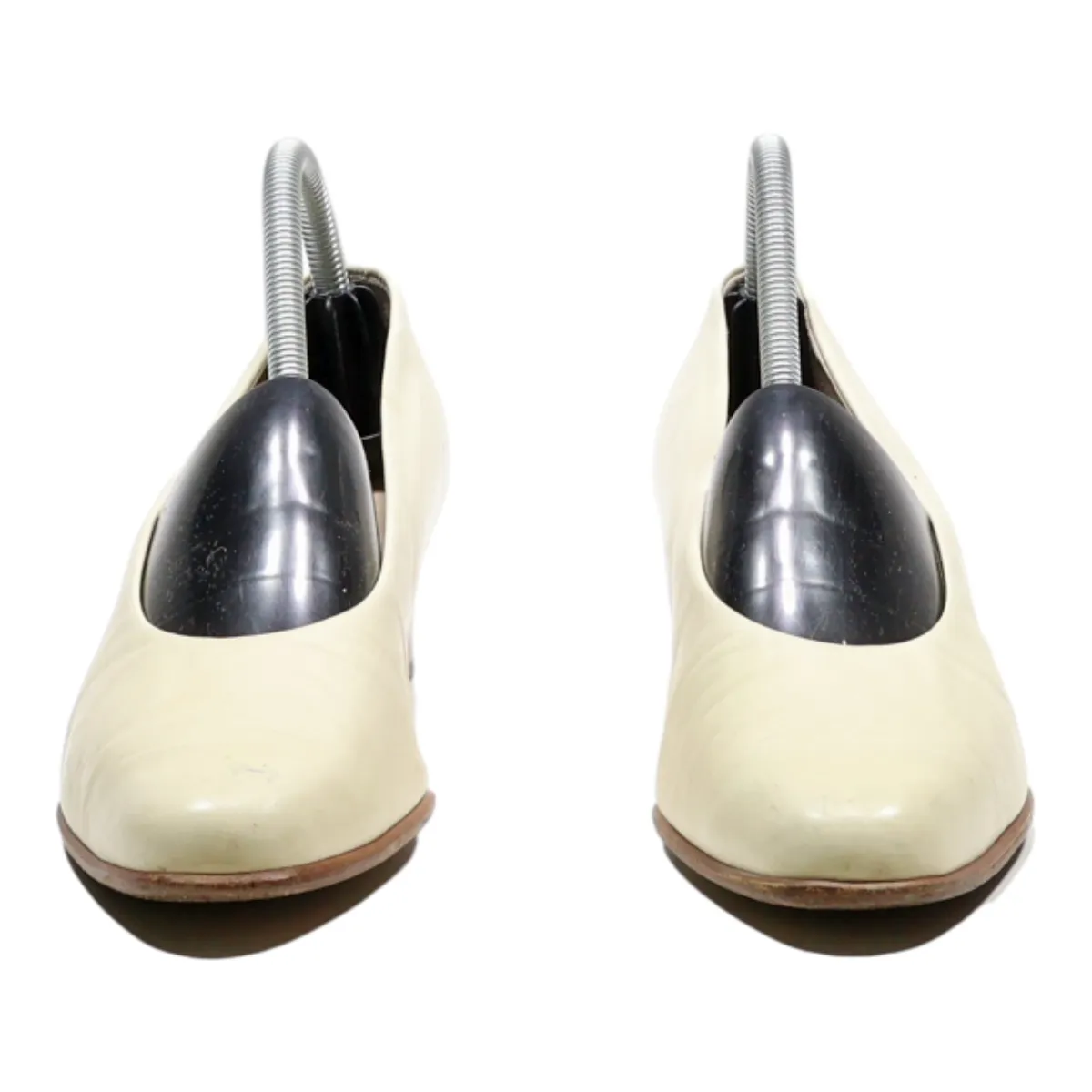 BALLY Court Heels Cream Synthetic Womens UK 7.5